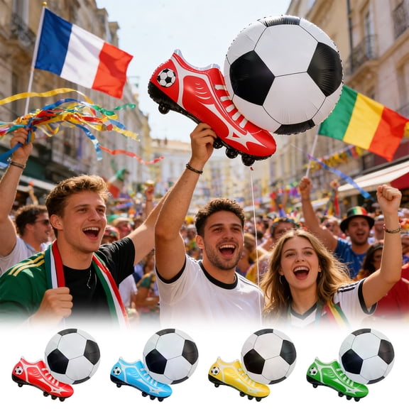 Soccer Theme Party Balloons Easter Gifts, Soccer Shoe Inflatable Models, Sports Party Decorations for Birthday and Game Day, Great Photo Props for Sports Meet and Soccer Themed, 29*19in, Red