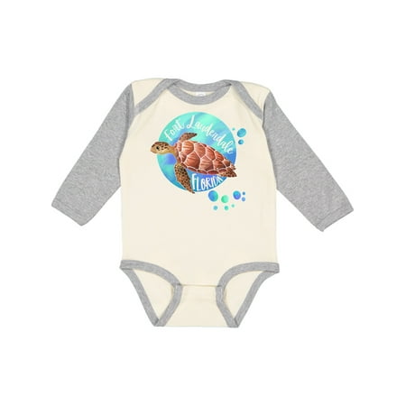 

Inktastic Fort Lauderdale Florida Swimming Sea Turtle with Bubbles Gift Baby Boy or Baby Girl Long Sleeve Bodysuit