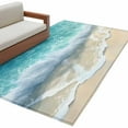 thumbnail image 2 of Summer Beach Coastal 4x6 Area Rugs, Watercolor Seaside Waves Ocean Non-Skid Rubber Backing Large Rectangle Rugs - Living Room Bedroom Home Office, Indoor Floor Mat Carpets Washable Rug, 2 of 9