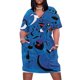 thumbnail image 1 of Joan Miro-vestido holgado con bolsillos para mujer ropa de playa con formas rojas en azul, 1 of 6
