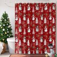 thumbnail image 3 of Christmas Snowman Shower Curtains for Bathroom, Waterproof Bath Curtains Decor, Bath Tub Curtain Red Xmas Trees Cane Berries Winter Snowflake Decorative Shower Curtain Sets with 12 Hooks, 72x72 Inch, 3 of 8