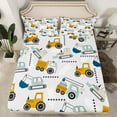 thumbnail image 2 of Castle Fairy Children Cartoon Truck 4 Pieces Queen Sheet Sets,Construction Vehicles Ultra Soft Flat Sheet,Equipment Car Queen Fitted Sheet,Luxury Bedroom Decor, 2 of 7