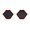 Red Black, variant on Womens Kissing Lip Hippie Retro Double Rim Sunglasses All Black