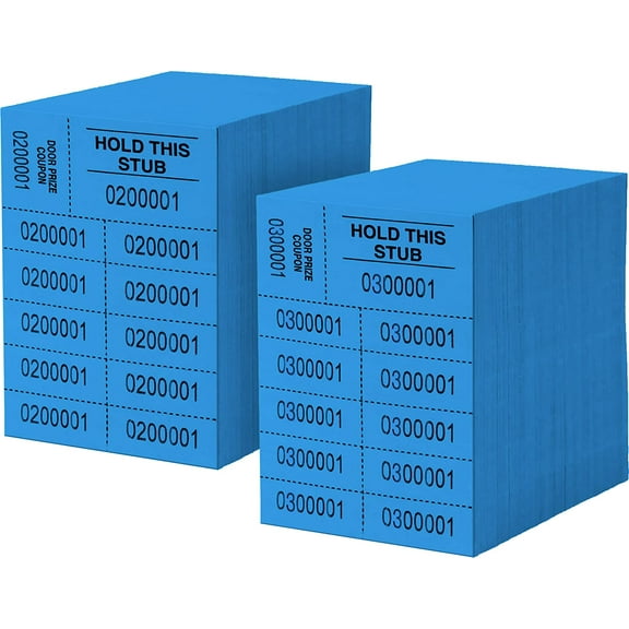 Auction Tickets - 1000 Sheets - 10 Numbers per Sheet (Blue)