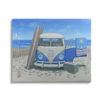 Stupell Industries Tropical Summer Beach Van Coastal Painting Gallery Wrapped Canvas Print Wall Art