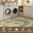 thumbnail image 6 of 8x10 Washable Area Rug, Brown Vintage Large, Traditional Floor Cover, Thin, Retro, Indoor, Distressed, Non-Slip Carpet, Floral Print Mat, Dining Room, 6 of 7