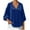 Blue, variant on Women's 3/4 Sleeve Striped Loose Fit Top Casual Pullover Blouse Soft Nylon Spandex
