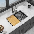 thumbnail image 2 of Quartz Kitchen Sink - 28" x 19" x 9.65" Black granite composite Workstation undermount kitchen sink, 2 of 8
