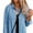 Light Blue, variant on Women's Denim Shirt Long Sleeve Button Down Blouse Hidden Button Relaxed Fit Casual Versatile Top