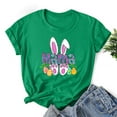 thumbnail image 2 of Virmaxy Happy Easter Womens Cross Graphic Basic Tee Easter Fashion Printed Short Sleeved T-Shirt With Novel Pattern Short Sleeved Round Neck Top Green-B M, 2 of 3