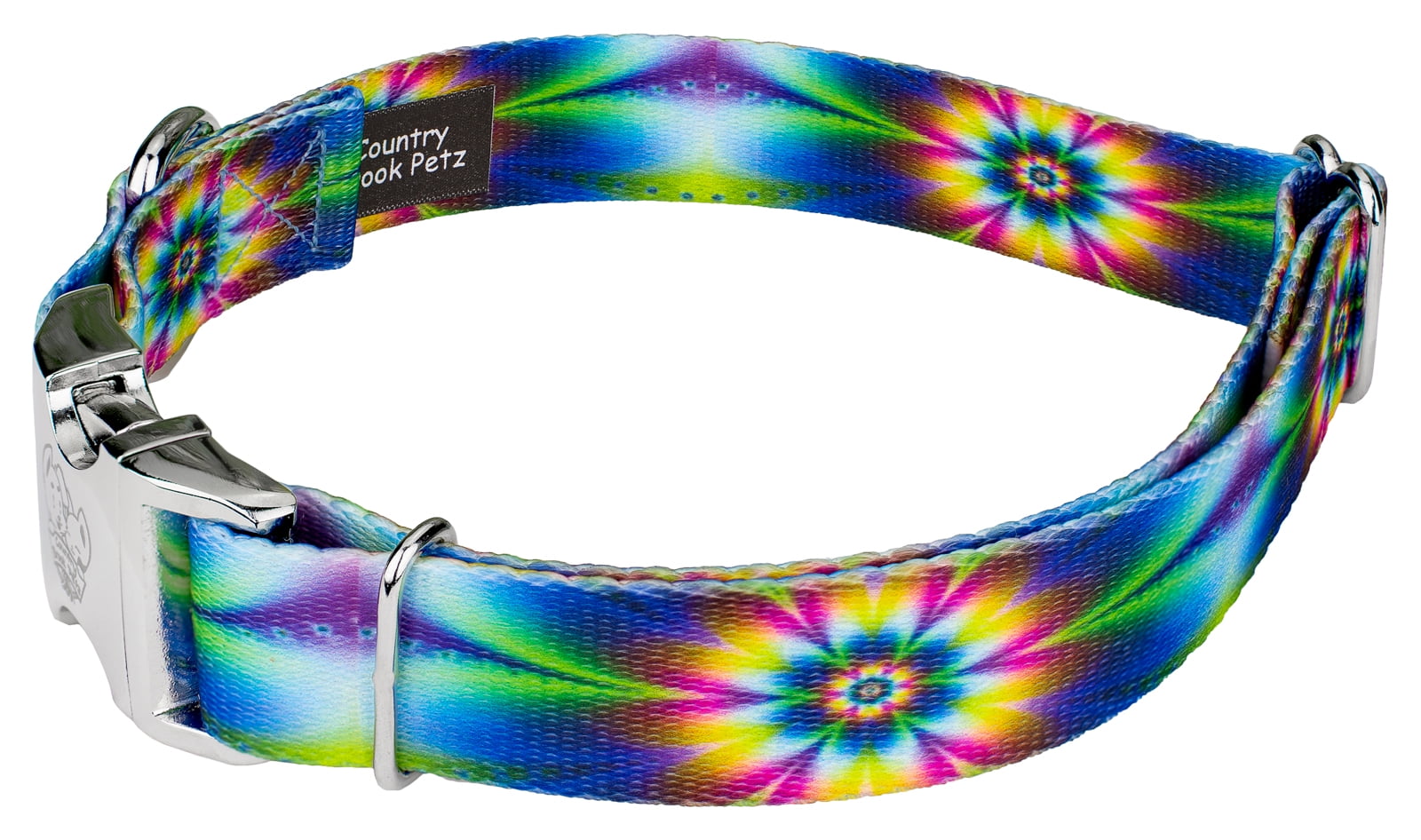 Country Brook Petz® Premium Tie Dye Flowers Dog Collar and Leash, Large