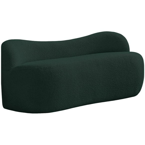 Flair Green Boucle Fabric Bench