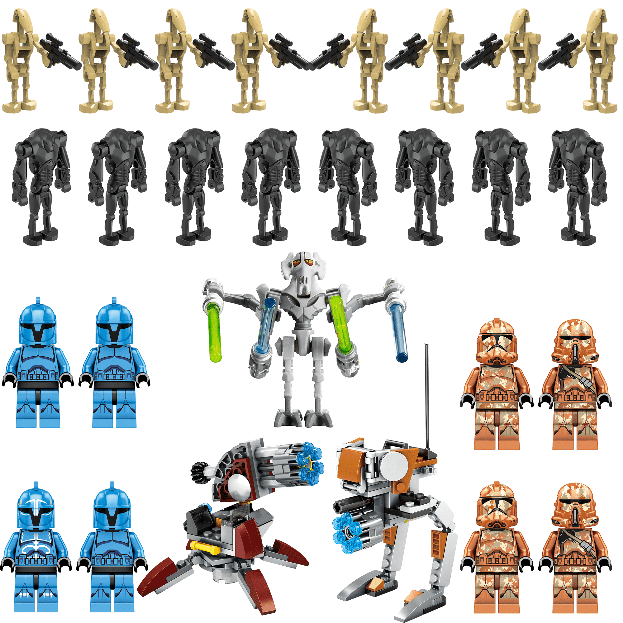 27 Pcs Star Wars Action MiniFigures Toy Set, Star Clone Legion Mini