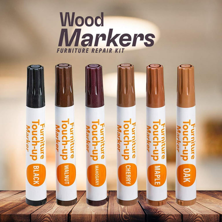 Wood Repair Markers- Furniture Touch Up Markers Kit, 6Pcs Wood Scratch  Cover Markers and 6Pcs Wax Filler Sticks for Wooden Floors, Tables, Desks,  Carpenters- Set of 13 : Sports & Outdoors 