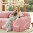 thumbnail image 6 of 80.4”Boneless Cloud Couches, Soft Fluffy Plush Fabric, Modular Sectional Sofa, Loveseat Pink Couches, No Assembly Required, Comfy Sofa for Living Room, 6 of 8