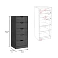 thumbnail image 3 of Miekor Furniture Basilea 5 Drawers Tall Dresser, Pull Out System 62891, 3 of 7