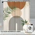 thumbnail image 6 of Dznils Boho Shower Curtain with Hooks, Modern Abstract Fabric Bathroom Curtain, 72" x 72", Tan, 6 of 11