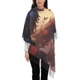 thumbnail image 3 of Fotbe Romantic Rose Animal Couple Print Womens Fall Winter Scarf Tassel Soft Warm Blanket Scarves Womens Shawl Wraps, 3 of 8