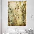 thumbnail image 1 of Italy Tapestry, Ancient Florence Art Collage Michelangelo David Renaissance, Wall Hanging for Bedroom Living Room Dorm Decor, 60W X 80L Inches, Yellow Pale Orange Mint Green, by Ambesonne, 1 of 2