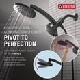 thumbnail image 2 of Cabezal de ducha Delta PivotPro 3 en 1 negro mate de 7", 2 of 8