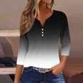 thumbnail image 2 of Womens Long Sleeve Tops, 3/4 Sleeve Tops for Women 2026 Henley Neck Shirts Elbow Sleeve Casual Tshirts, 2 of 5
