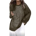 thumbnail image 1 of Timegard Hauts à Manches Longues pour Femmes Col Rond Ajouré Couverture Automne Mode Décontractée Voyage Hauts Amples, 1 of 6