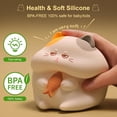thumbnail image 3 of Greedy Cat Night Light for Kids, 3 Levels Dimmable Cute Kitty Nursery Nightlight with Touch Color Change, Squishy Silicone Rechargeable Bedside Lamp for Baby/Pregnant Mom/Elderly/Adults, 3 of 17