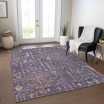 Addison Rugs Chantille Indoor/Outdoor Transitional Floral Eggplant Washable Rectangle Rug, 3' x 5'