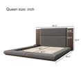 thumbnail image 2 of Harper & Bright Designs Floor Platform Bed Queen Size with Extended Wood Headboard & Bedside Shelf, Low Velvet Upholstered Queen Platform Bed Frame for Bedroom, Gray, 2 of 8