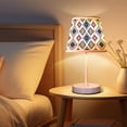 thumbnail image 4 of Lámpara de mesa de tela con diseño de diamantes exóticos curativos y coloridos de estilo bohemio, alimentada por USB, pantalla de lámpara con diseño de textura, 4 of 6