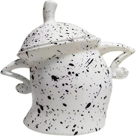 

XHUNGLE White Ceramic Hands on Hips Tea Pot Stylish Ceramic Kitchen Canisters for Countertop Functional Canister With Attitude Durable Reusable Ceramic Jar with Lid for Coffee Tea Su