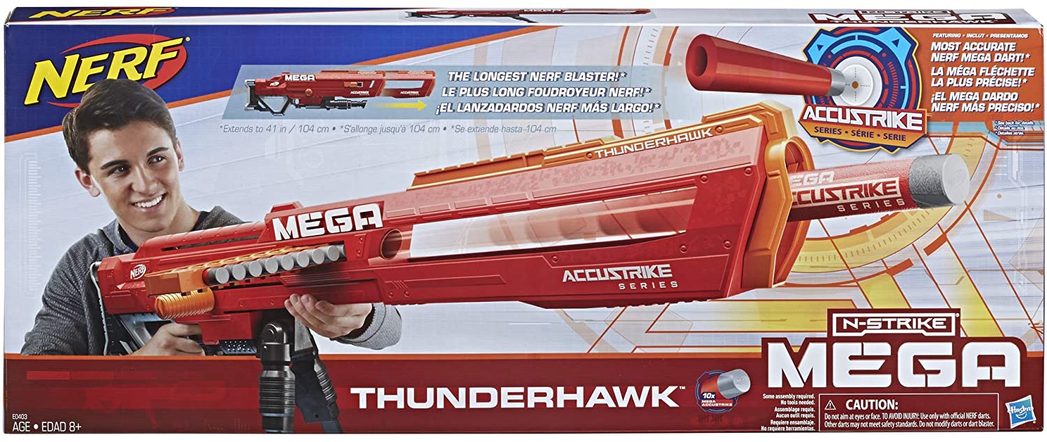 Nerf N-Strike Mega Accustrike Thunderhawk Blaster with 50 Nerf Mega Darts