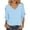 Light Blue, variant on Women's V-Neck Layered Flutter Sleeve Blouse, Solid Color, Lightweight Chiffon Fabric, Casual & Office Wear Top Pink XXL