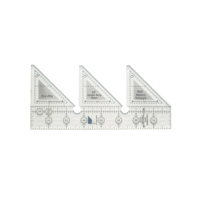 Règle de Conception de Couture à 45 Degrés 4 Pouces, Outil de Quilting Antidérapant à Double Bande Quadrillée, Guide de Coupe Triangle Quart de Carré pour Projets de Patchwork de Précision et d'Artisanat