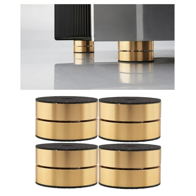Almohadilla con puntas para absorción de de parlantes, Almohadilla para pies con aislamiento de parlantes, Soporte de aislamiento, 4 piezas de oro Hugo Almohadilla de punta de amplificador