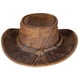 thumbnail image 2 of Cowboy Aussie Real Leather Hat Australian Tan Brown Western Outback Bush Hat, 2 of 3