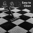 thumbnail image 3 of ZRSDIXK 5'x8' Rugs for Living Room, Fluffy Soft Rugs Carpets for Living Room Bedroom High-Plie Checkered Washable Rugs, Black & Gray, 3 of 12