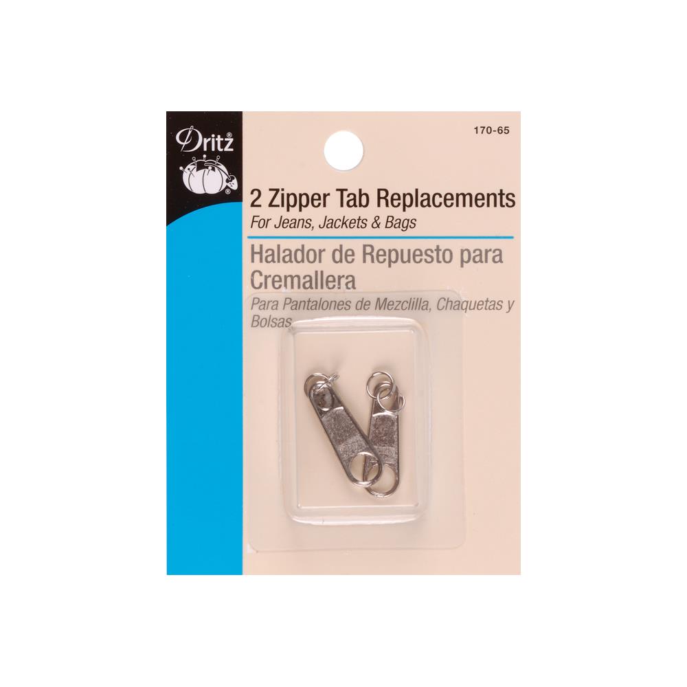 Dritz Zipper Tab Replacements 2/PkgNickel