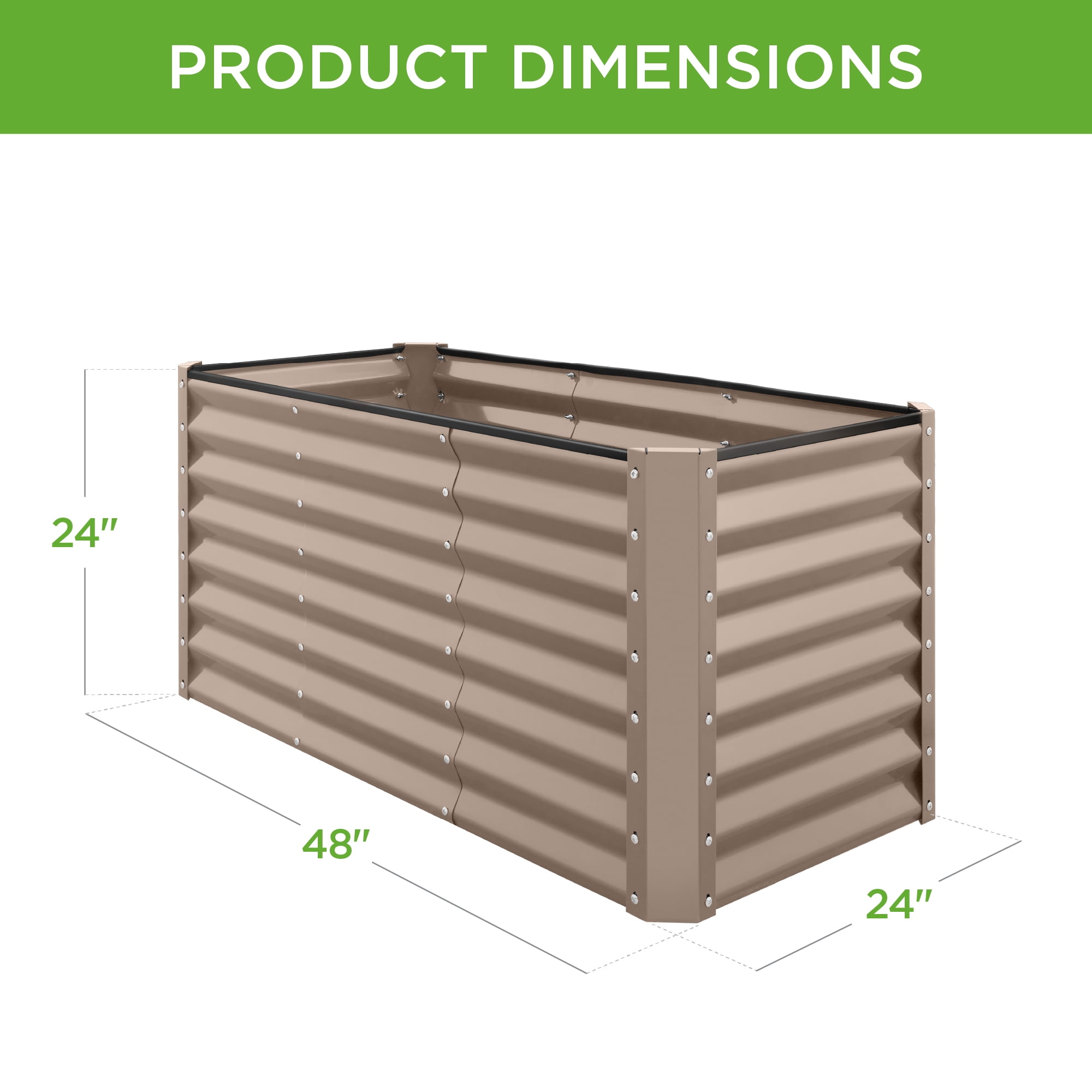 Best Choice Products 4x2x2FT Steel Garden Bed for Outdoor Planting, Elevated Bed for Vegetables, Herbs - Taupe