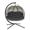 thumbnail image 2 of Flower House FHPC100-DCBLK Pumpkin Loveseat, Black/Sand Cover, 2 of 9