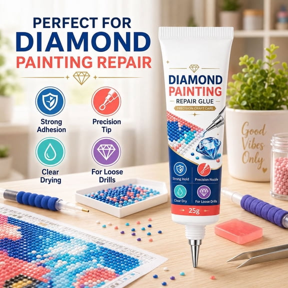 Diamond Painting Glue Precision Craft Glue for Loose Diamond Drills, Diamond Art Projects Essential Diamond Painting Accessories for Hobby Crafters, 1 Pack