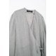 thumbnail image 5 of HH TRAF Camisa suelta de lino de moda para mujer, estilo kimono, gris, cuello en V, mangas largas con cordones, blusa informal asimétrica para mujer, 5 of 5