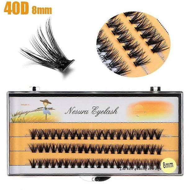 Natural 40D False Eyelashes C Curl Individual Lashes for Beginners Self Application At Home