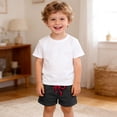 thumbnail image 2 of Zanarzt Toddler Boy Shorts Toddler Boys Girls Cotton Athletic Running Shorts, Kids Summer Casual Fashion Soccer Shorts Black,12-18 Months, 2 of 5
