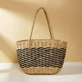 thumbnail image 2 of Kukuzhu Straw Bag for Women Stripe Straw Tote Handbag Summer Beach Bag Handmade Rattan Shoulder Bag Purse for Travel Vocation, 2 of 6