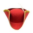 thumbnail image 4 of Sombrero pirata para adultos, regalo para adultos, espectáculo escénico, carnaval, novedad desgastada. Rojo, 4 of 8