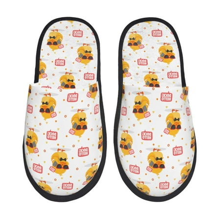

Pofeuu Cute Duck Print EVA Fuzzy House super light Slippers Slippers Scuff Outdoor Indoor Warm Cozy Plush Bedroom Shoes Soft Flat Comfy Anti-Slip-Medium