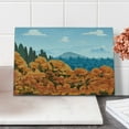 thumbnail image 2 of Forest Cutting Board, Display of Backwoods with Open Sky Mountains and Clouds, Decorative Tempered Glass Cutting and Serving Board, Small Size, Army Green Pale Blue, by Ambesonne, 2 of 5