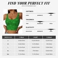 thumbnail image 7 of Fotbe Green Glitter Pattern Womens' Sports Bra Longline Wirefree Padded with Medium Support Sports Moisture-Wicking Workou Vest,Tank Top-XX-Large, 7 of 7
