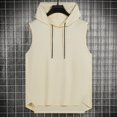 thumbnail image 4 of Afdoent Mens Tank Tops Men's Solid Color Hooded Tops Casual Sports Loose Drawstrings Vests Fashion, 4 of 4